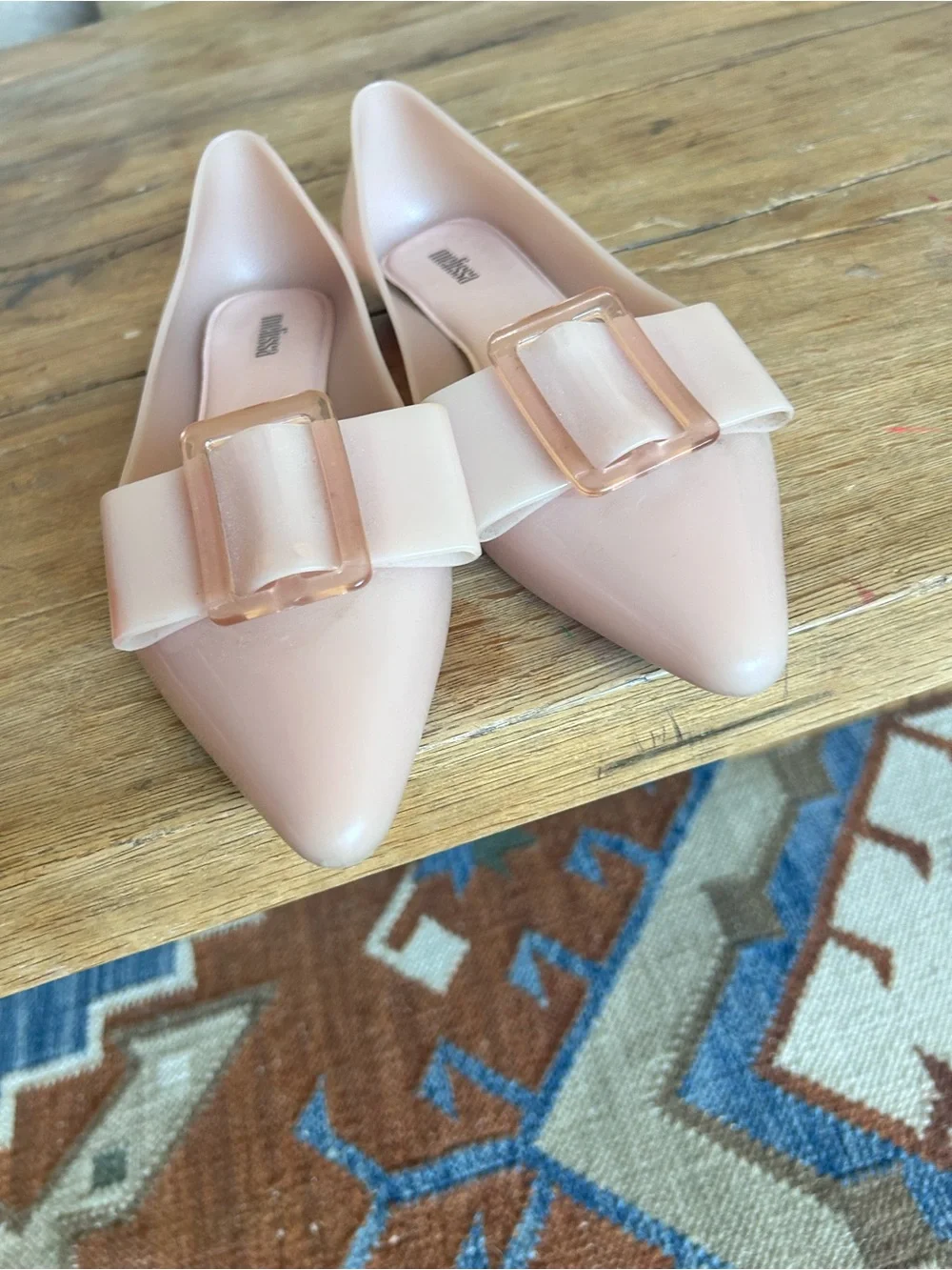 Melissa Pointed Jelly Flats with bow nude ballerina pink 7